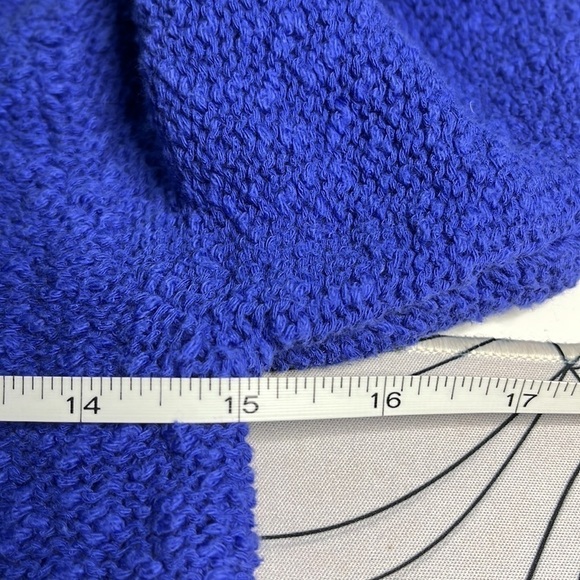 H&m blue crewneck sweater three-quarter length sleeves zips in back size small - Picture 8 of 9